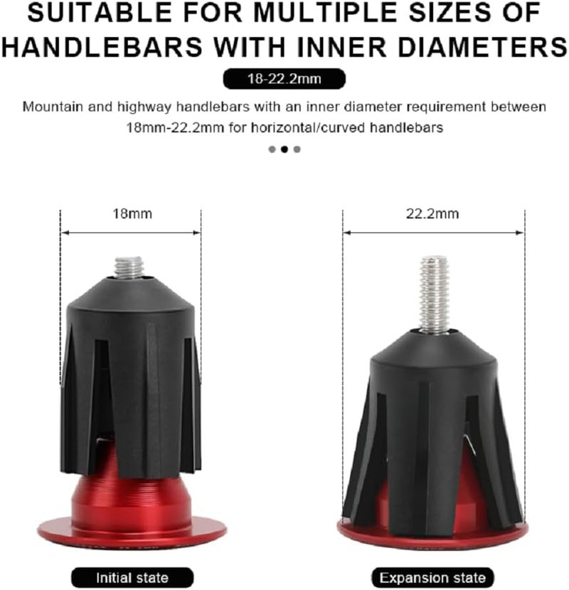 riderace Bicycle Handlebar Plugs for Mountain Bikes, Road Bikes, and Fixed-Gear Bikes, for Safety and Anti-Fall Protection, Easy to Install. - Image 2